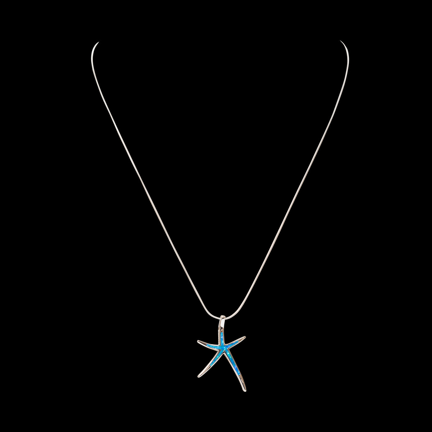 Fiery Opal Starfish Pendant Necklace