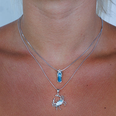 Flip Don't Flop Larimar Pendant Necklace