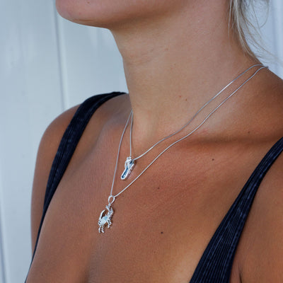 Flip Don't Flop Larimar Pendant Necklace